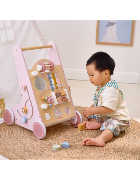 VIGA PolarB Drewniany Pchacz Chodzik Różowy Edukacyjny