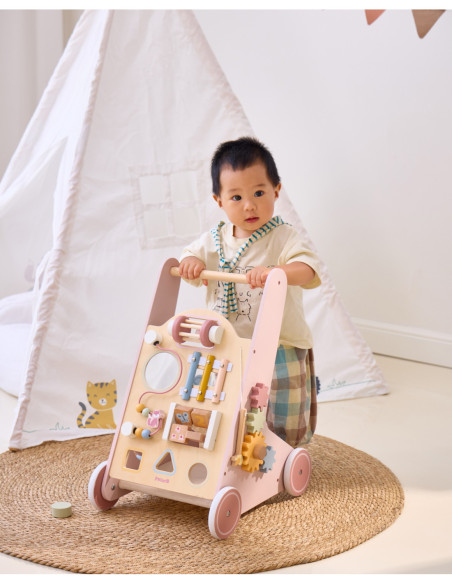 VIGA PolarB Drewniany Pchacz Chodzik Różowy Edukacyjny