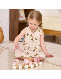 VIGA PolarB Różowa Kolejka Pociąg z Wagonikami Klocki 2