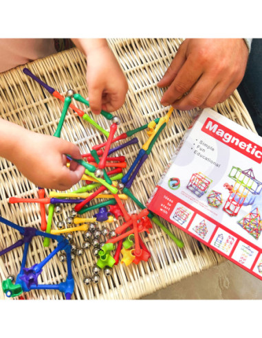 WOOPIE Klocki Magnetyczne Konstrukcyjne Układanka 110 el._8SZT