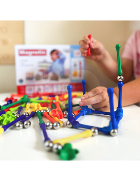 WOOPIE Klocki Magnetyczne Konstrukcyjne Układanka 110 el._8SZT