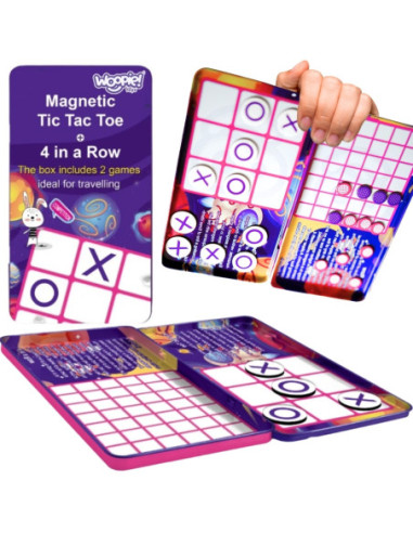 WOOPIE Magnetyczna Gra 2w1 Kółko I Krzyżyk + Gra 4 w Lini MINI