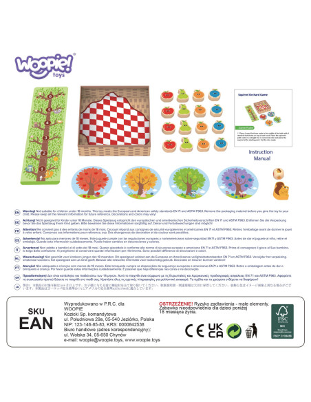 WOOPIE GREEN Wiewiórka w Sadzie Gra Planszowa Rodzinna