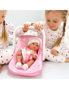 Baby-Puppe im Tragekorb realistisch weich für Kinder 30,5 cm- WOOPIE 2