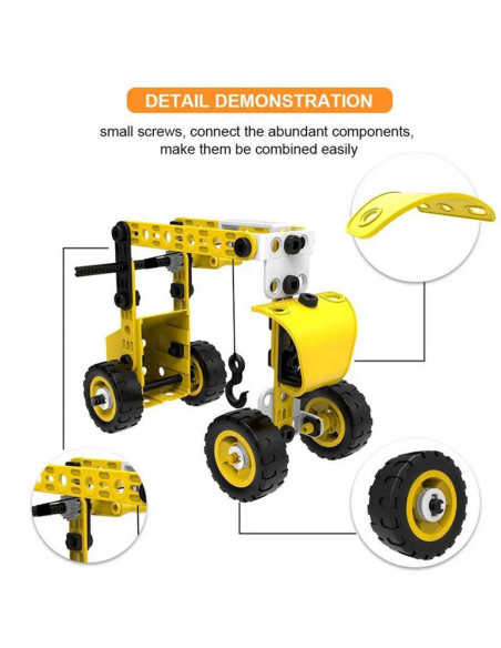 WOOPIE Pojazdy Zestaw Konstrukcyjny 8w1 Klocki STEAM