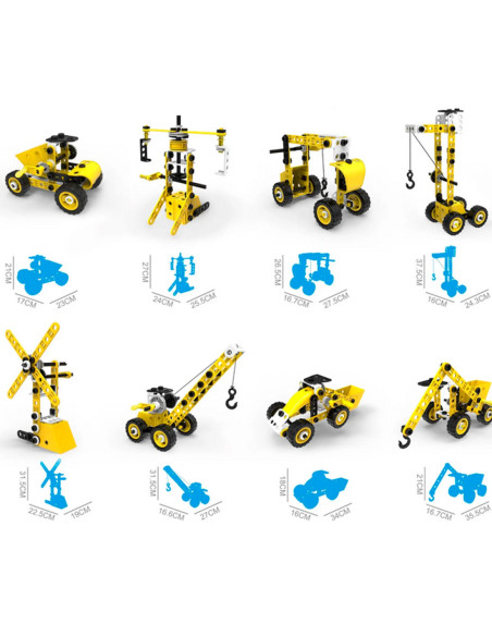 WOOPIE Pojazdy Zestaw Konstrukcyjny 8w1 Klocki STEAM