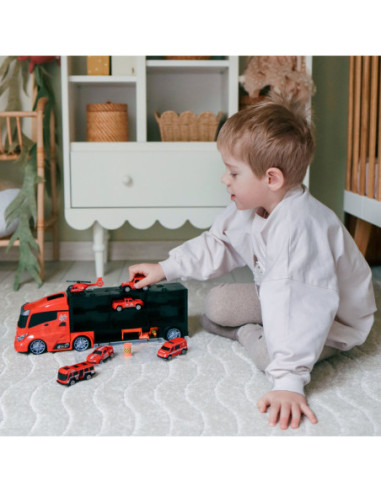 WOOPIE Zestaw Ciężarówka Transporter 3w1 Czerwony 11 el.