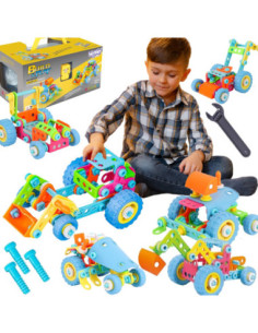 WOOPIE Zestaw Pojazdów Klocki Konstrukcyjny 6w1 STEM