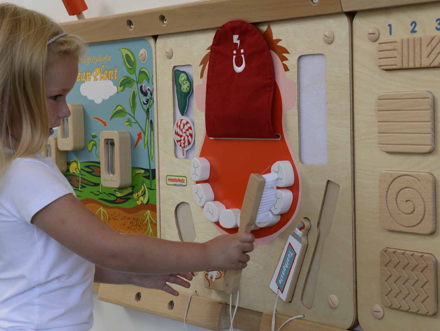 Higiena jamy ustnej ścienna tablica sensoryczna flex montessori