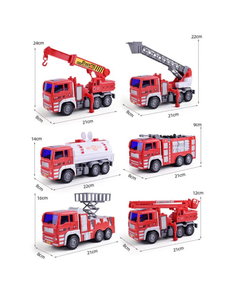 WOOPIE Zestaw Auta Straż Pożarna 6w1