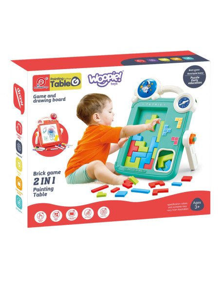 WOOPIE Dwustronna Tablica do Rysowania Gra Tetris 2w1 Pomarańczowa