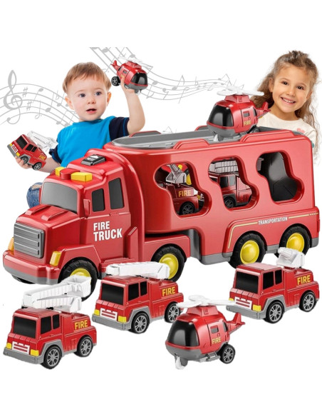 Duży Zestaw Straży Pożarnej Ciężarówka + 4 Auta Woopie