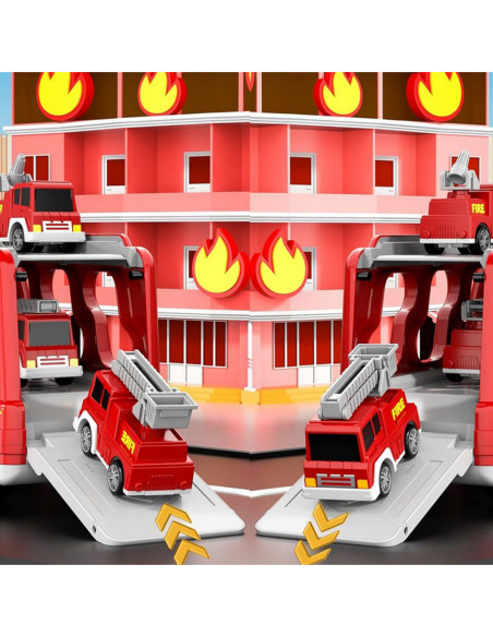 Duży Zestaw Straży Pożarnej Ciężarówka + 4 Auta Woopie