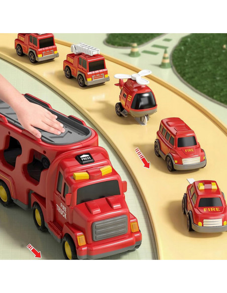 Duży Zestaw Straży Pożarnej Ciężarówka + 4 Auta Woopie