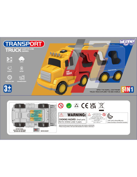 Duży Zestaw Straży Pożarnej Ciężarówka + 4 Auta Woopie