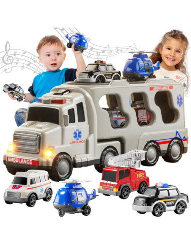 Duży Zestaw Ratunkowy Ciężarówka+4 Auta
