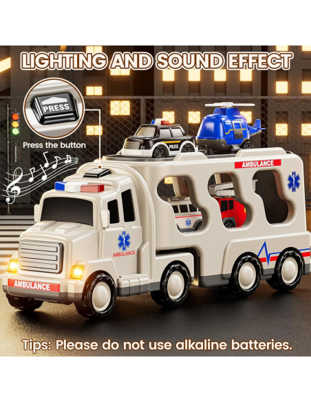 Duży Zestaw Ratunkowy Ciężarówka+4 Auta