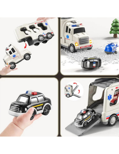 Duży Zestaw Ratunkowy Ciężarówka+4 Auta