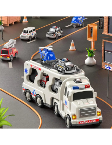 Duży Zestaw Ratunkowy Ciężarówka+4 Auta