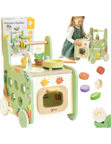 Classic World Drewniana Kuchnia 2w1 Pchacz Odkręcane Kółka