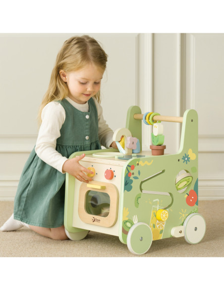 Classic World Drewniana Kuchnia 2w1 Pchacz Odkręcane Kółka