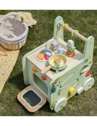 Classic World Drewniana Kuchnia 2w1 Pchacz Odkręcane Kółka