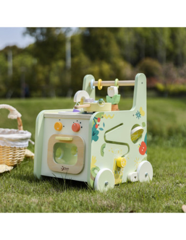 Classic World Drewniana Kuchnia 2w1 Pchacz Odkręcane Kółka