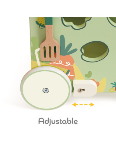 Classic World Drewniana Kuchnia 2w1 Pchacz Odkręcane Kółka