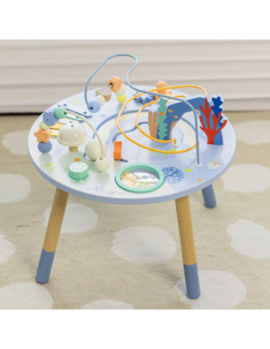 CLASSIC WORLD Drewniany Stolik Aktywności "Morskie Życie" Muzyczno Edukacyjny
