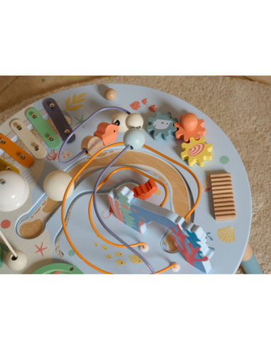 CLASSIC WORLD Drewniany Stolik Aktywności "Morskie Życie" Muzyczno Edukacyjny