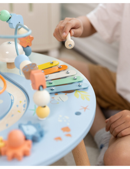 CLASSIC WORLD Drewniany Stolik Aktywności "Morskie Życie" Muzyczno Edukacyjny