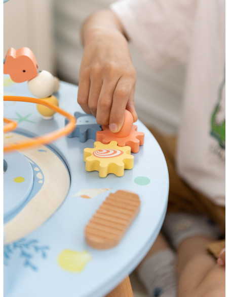 CLASSIC WORLD Drewniany Stolik Aktywności "Morskie Życie" Muzyczno Edukacyjny