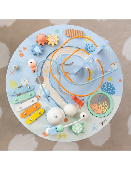 CLASSIC WORLD Drewniany Stolik Aktywności "Morskie Życie" Muzyczno Edukacyjny