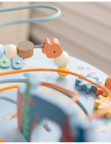 CLASSIC WORLD Drewniany Stolik Aktywności "Morskie Życie" Muzyczno Edukacyjny