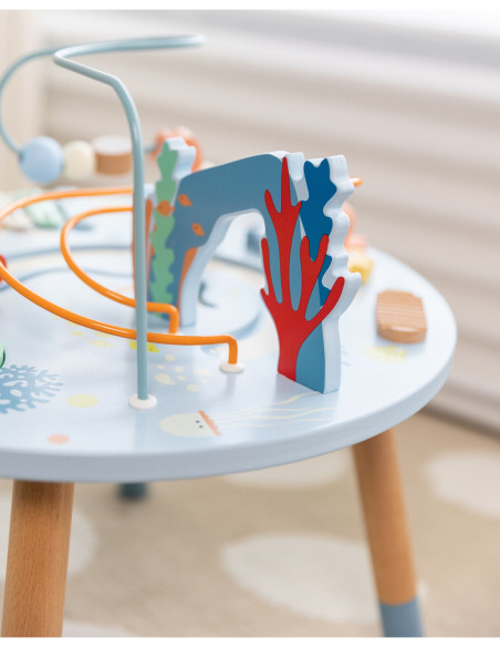 CLASSIC WORLD Drewniany Stolik Aktywności "Morskie Życie" Muzyczno Edukacyjny