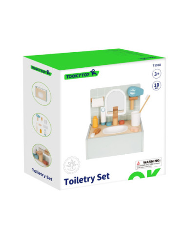 TOOKY TOY Toilet Bathroon Toaleta Drewniana Łazienka z Akcesoriami