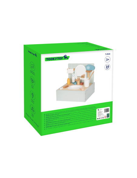 TOOKY TOY Toilet Bathroon Toaleta Drewniana Łazienka z Akcesoriami