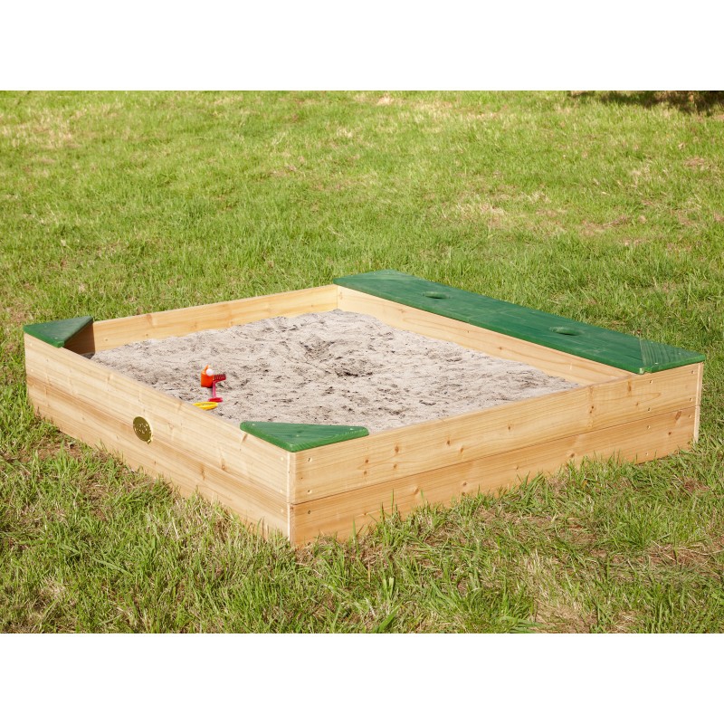 Drewniana piaskownica + schowek na akcesoria + plandeka