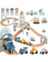 TOOKY TOY Drewniana Kosmiczna Kolejka Tor