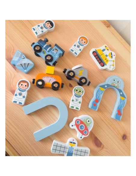 TOOKY TOY Drewniana Kosmiczna Kolejka Tor