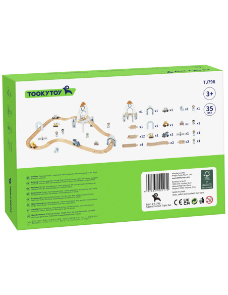 TOOKY TOY Drewniana Kosmiczna Kolejka Tor
