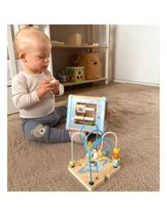 TOOKY TOY Drewniana Kostka Aktywności Kosmos Sorter Labirynt 2