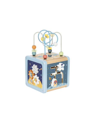 TOOKY TOY Drewniana Kostka Aktywności Kosmos Sorter Labirynt