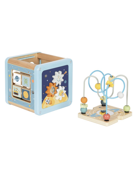 TOOKY TOY Drewniana Kostka Aktywności Kosmos Sorter Labirynt