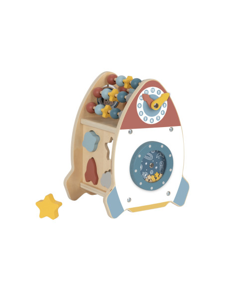 TOOKY TOY Kosmiczna Rakieta Aktywności Sorter Labirynt Drewniany