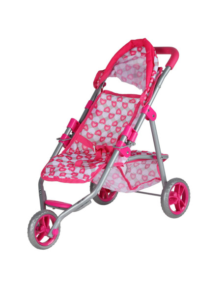 WOOPIE Trójkołowa Spacerówka Wózek dla Lalek Serce Róż