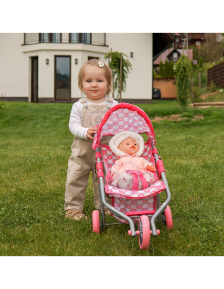 WOOPIE Trójkołowa Spacerówka Wózek dla Lalek Serce Róż