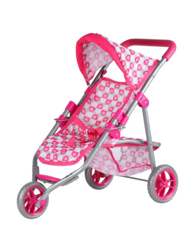 WOOPIE Trójkołowa Spacerówka Wózek dla Lalek Serce Róż