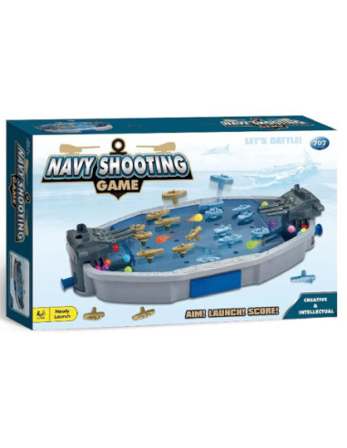 WOOPIE Gra Zręcznościowa "Bitwa Morska" Statki 3D Wyrzutnia Kulek