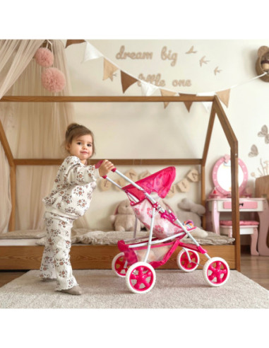 WOOPIE ROYAL Wózek dla Lalek Spacerówka w Kwiaty